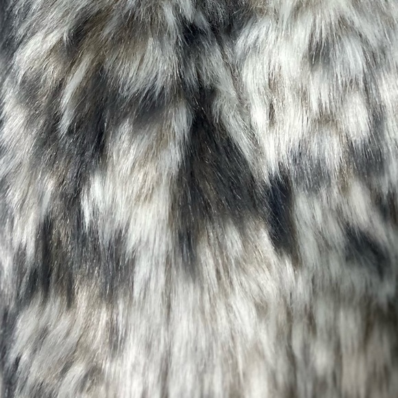 Anthropologie Faux Fur Fleece Jacket double sided gray suede charcoal and gray - Picture 12 of 14